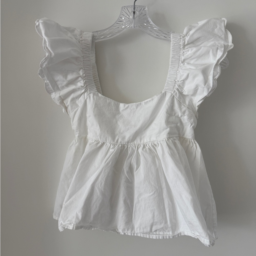 Altar'd State White Ruffle Blouse